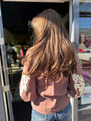 Blouse "Miley” Bruin/beige
