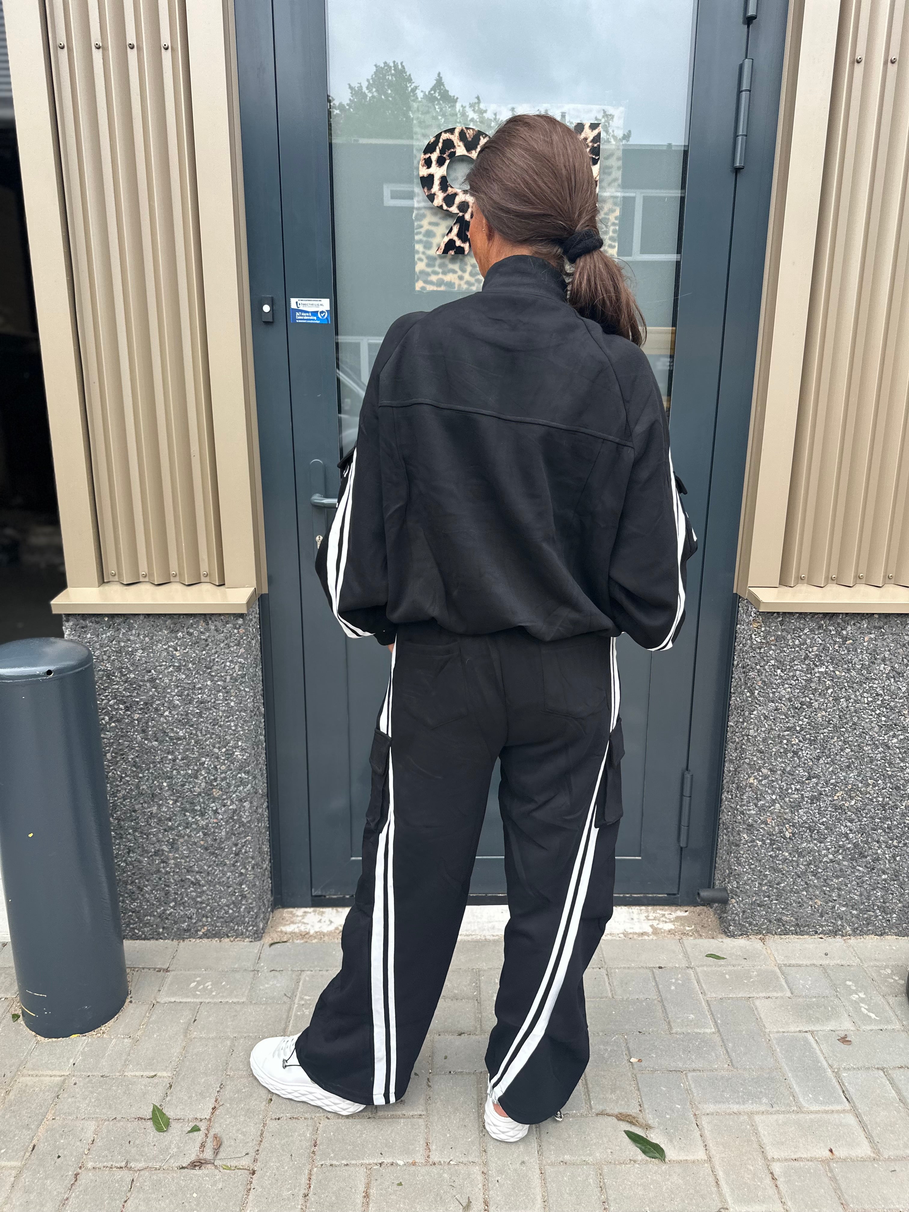 2 delig joggingset Baseball zwart