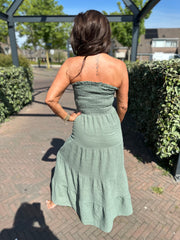 Strapless hydrofiele jurk "Party" legergroen