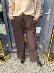Wide leg pantalon chocobruin
