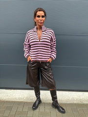 Vest "Stripes" Dubbele rits roze
