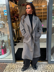 Trenchcoat "vissengraat" zwart
