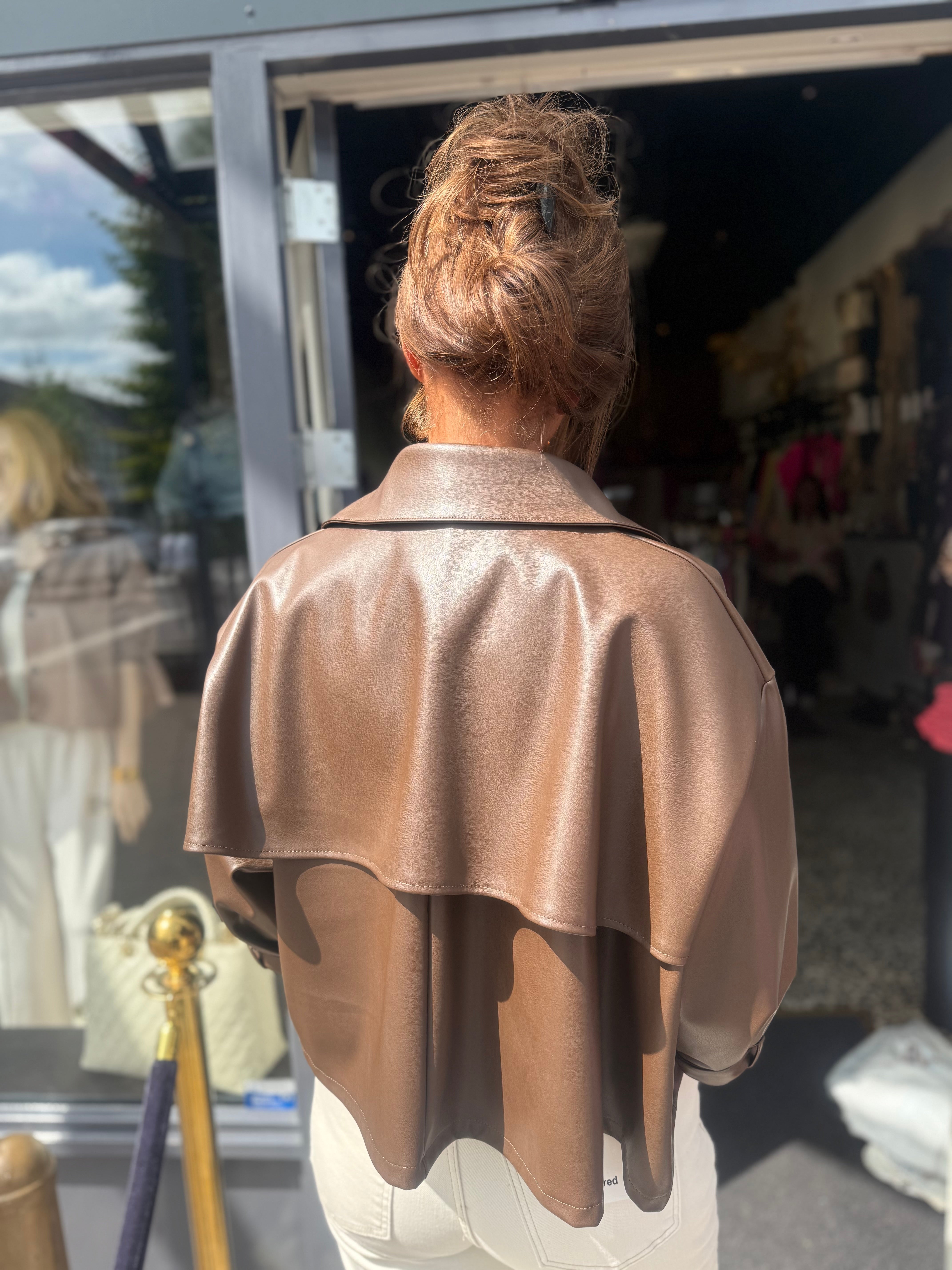 Vegan Leather Jasje "Rizzo" Donkerbruin