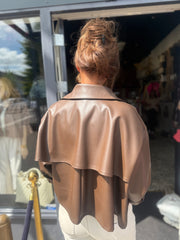 Vegan Leather Jasje "Rizzo" Donkerbruin
