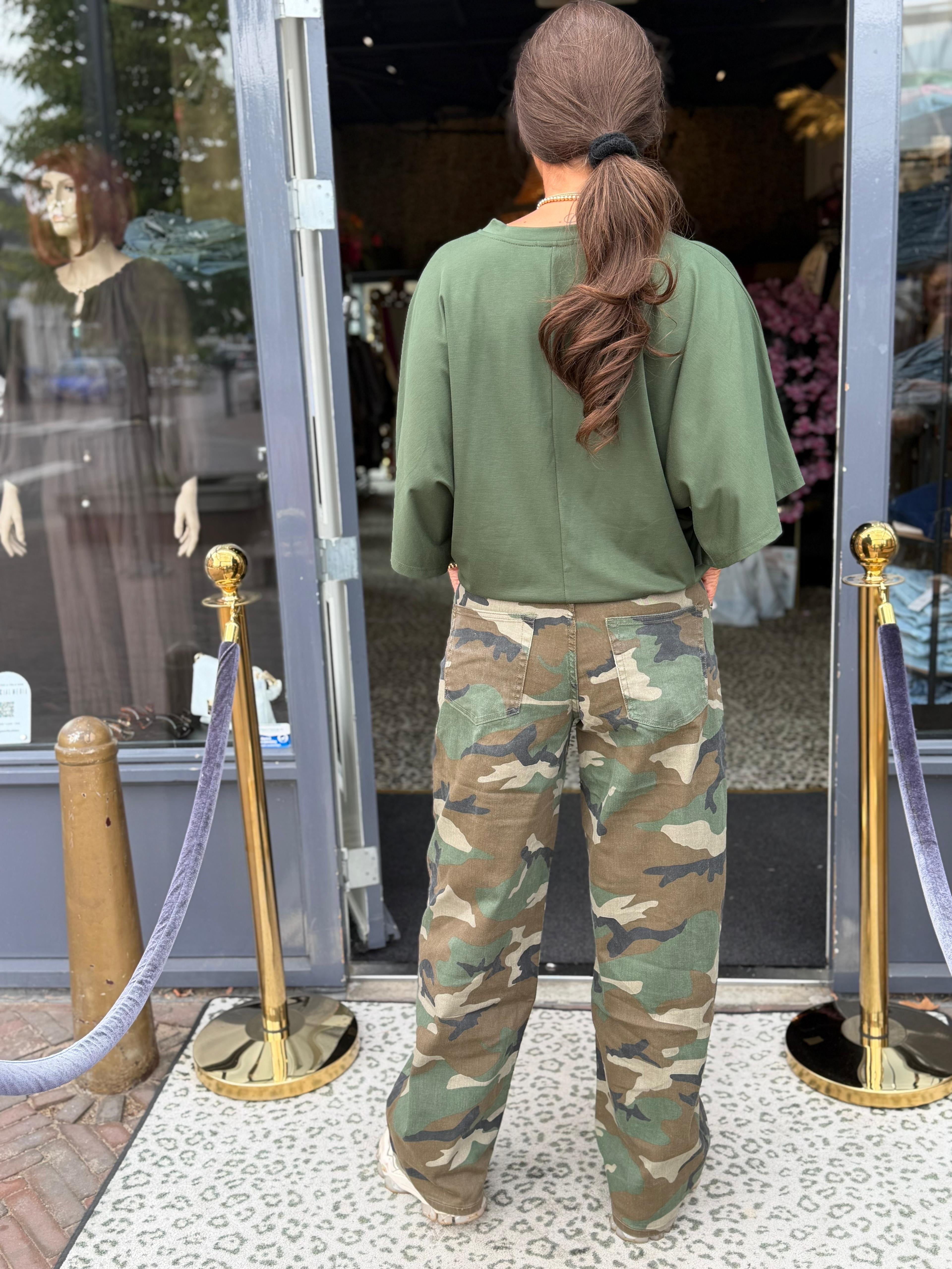 Wide leg army jeans