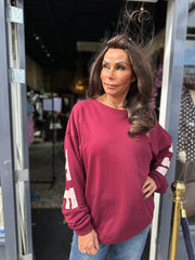 Sweater "Namasté" bordeaux rood