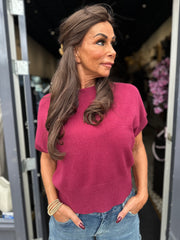 Vleermuis top "Liv"Bordeaux