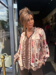 Viscose blouse "Rachel" bordeaux