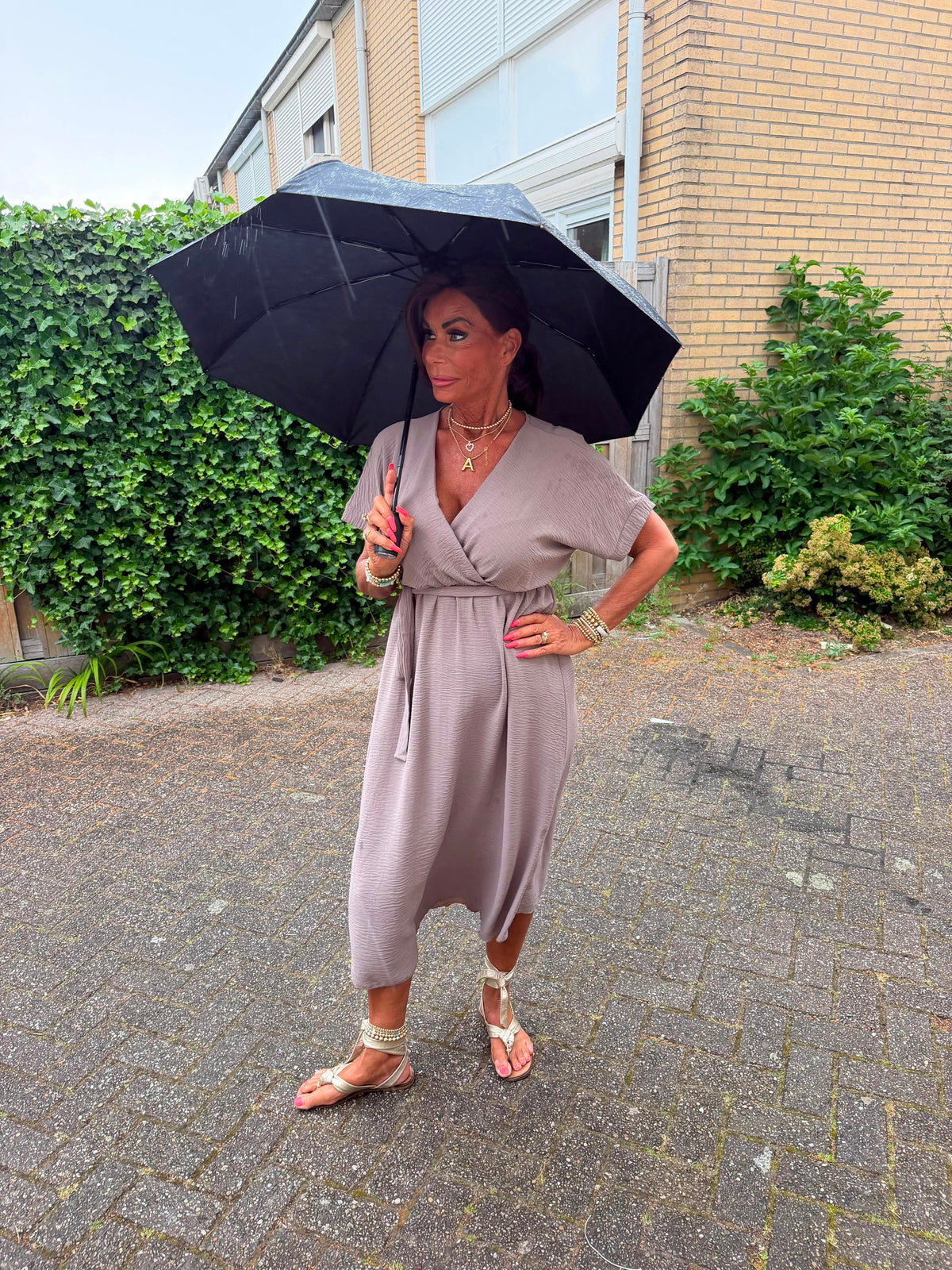 Jurk "Valencia" Taupe