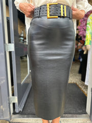 Leren rok "Olivia" zwart