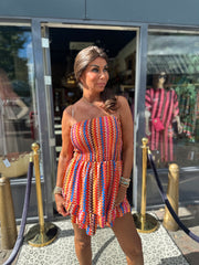 Strapless jumpsuit “Aruba” oranje