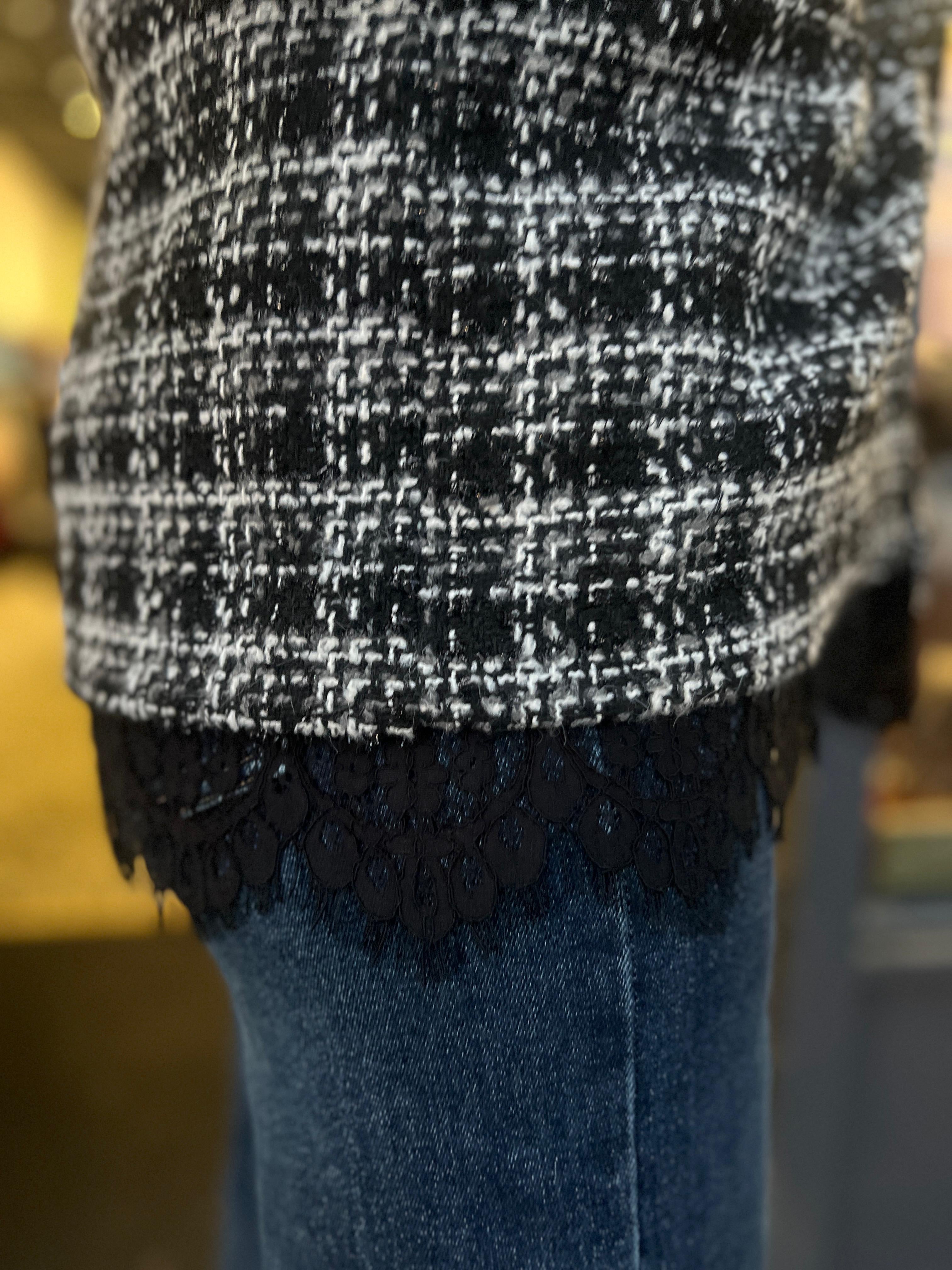 Colbert / jasje “Lace” zwart wit