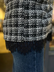 Colbert / jasje “Lace” zwart wit