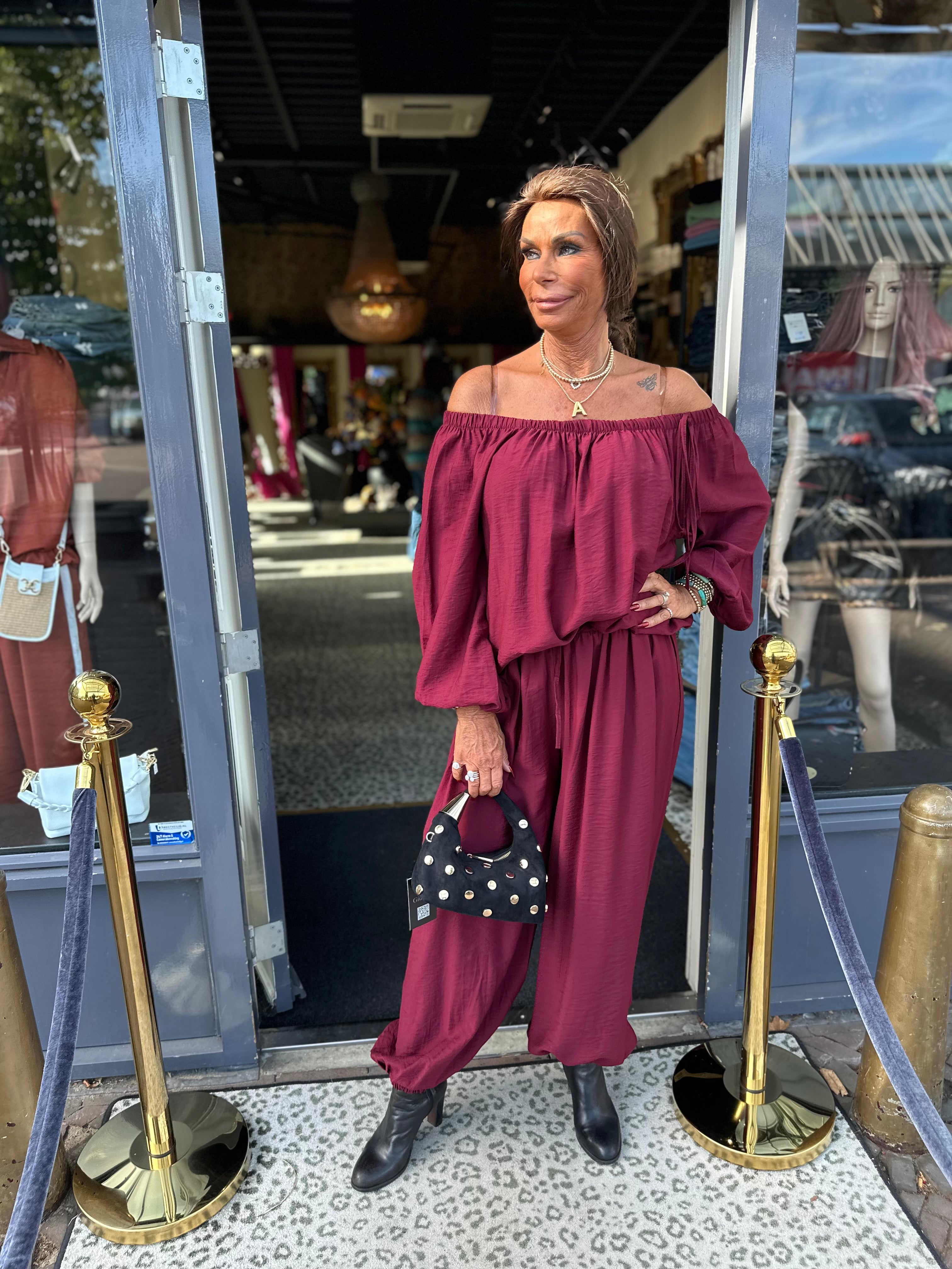 2 delig set "Sunday" bordeaux