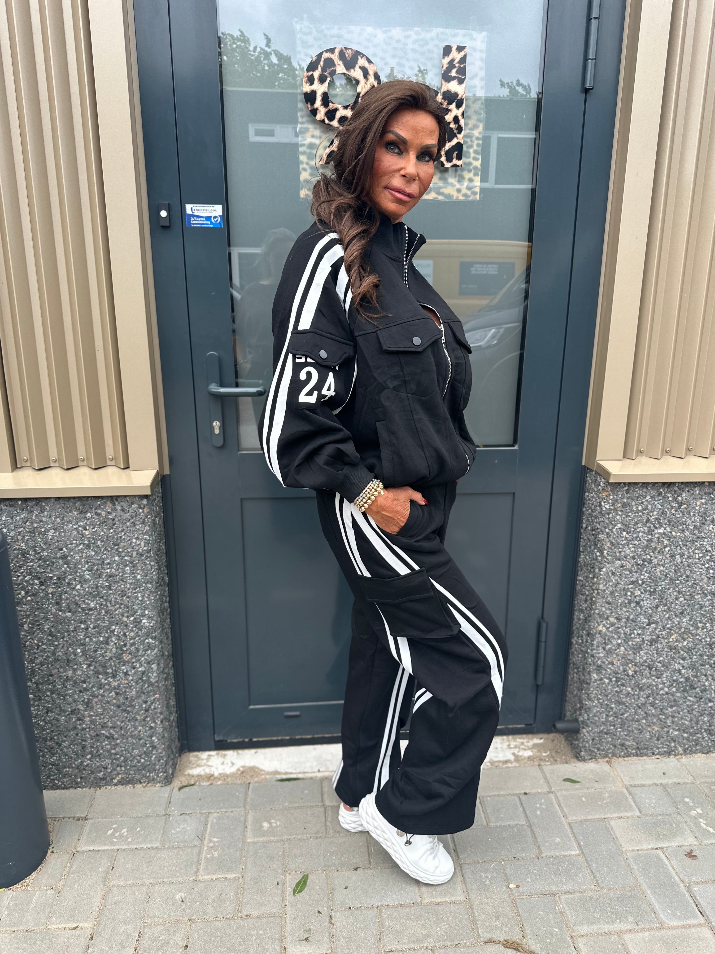 2 delig joggingset Baseball zwart