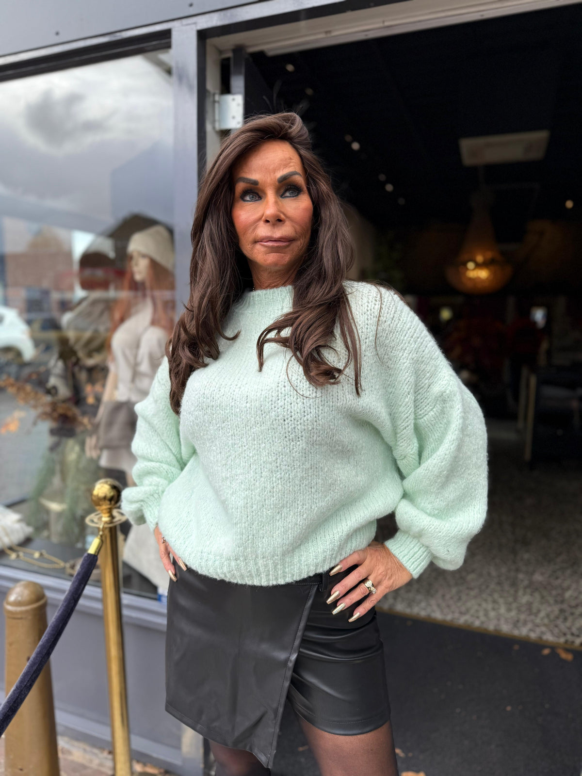 Trui "Knitted" Mintgroen