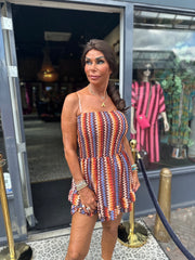 Strapless jumpsuit “Aruba” donkerbruin