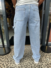 “Ballon" jeans blauw met bling