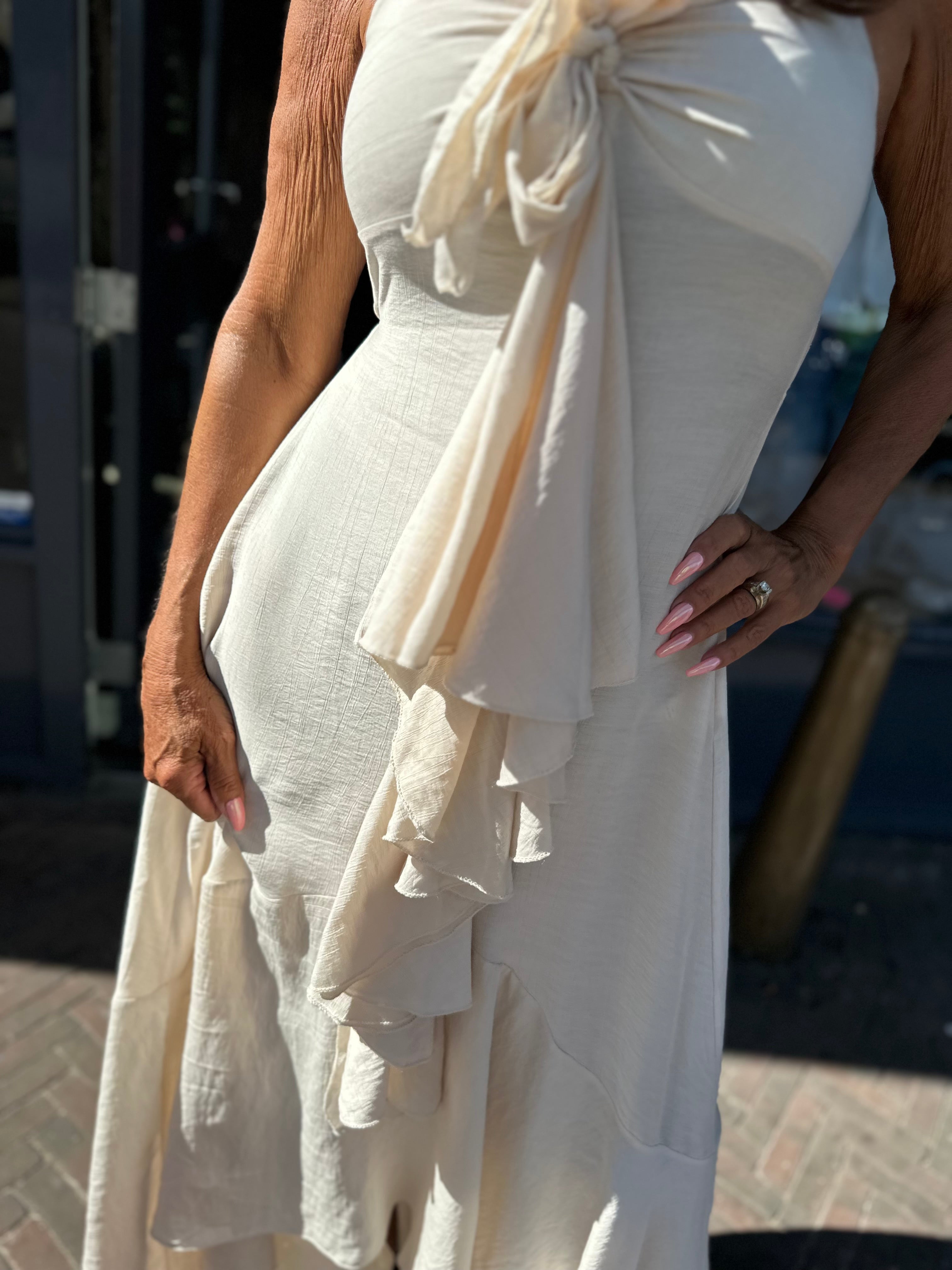 lange jurk "Noor" créme