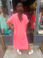 T-shirt jurk “Iconic" Zalm