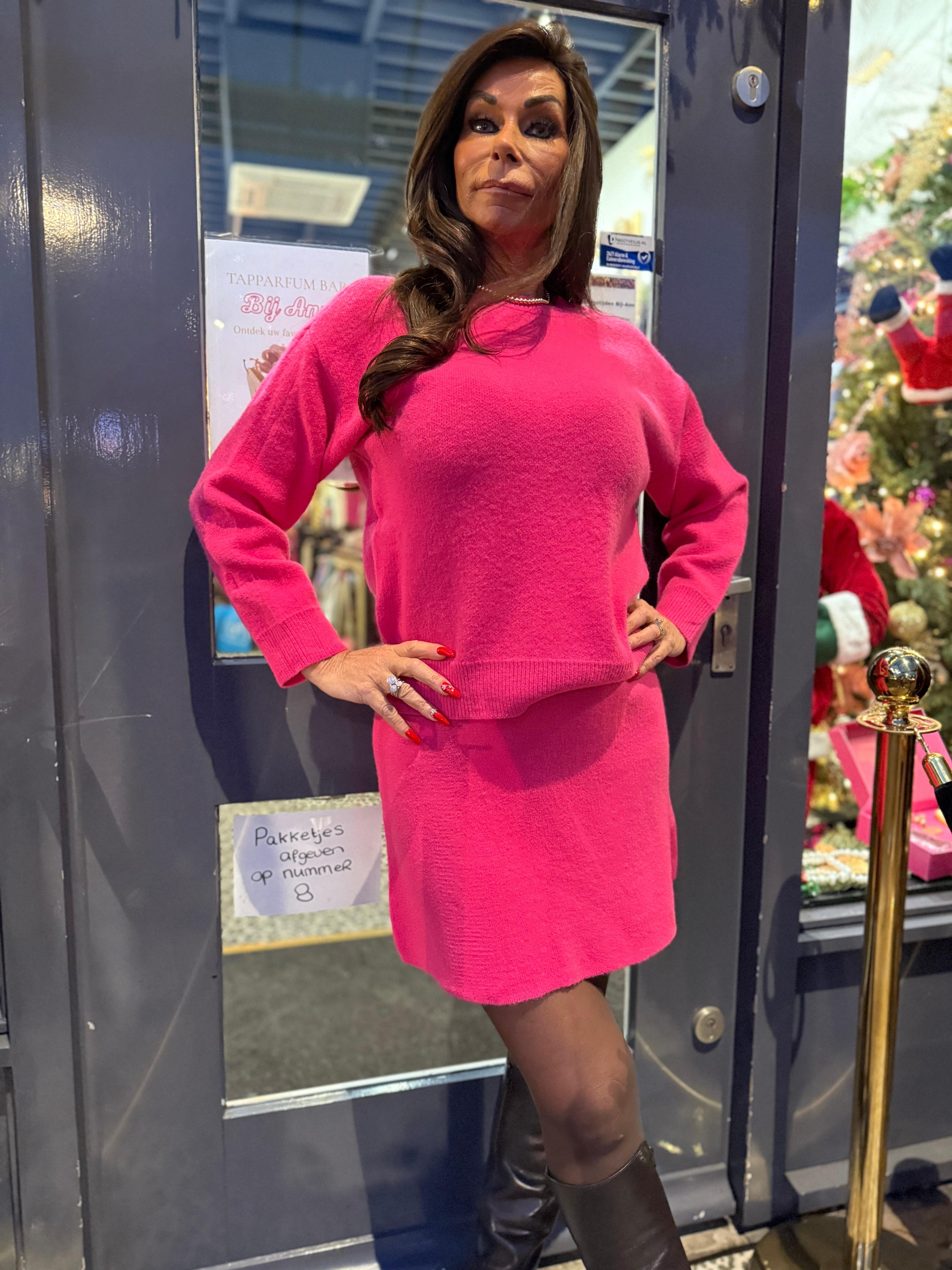 2 delig set “korte rok” Fuchsia