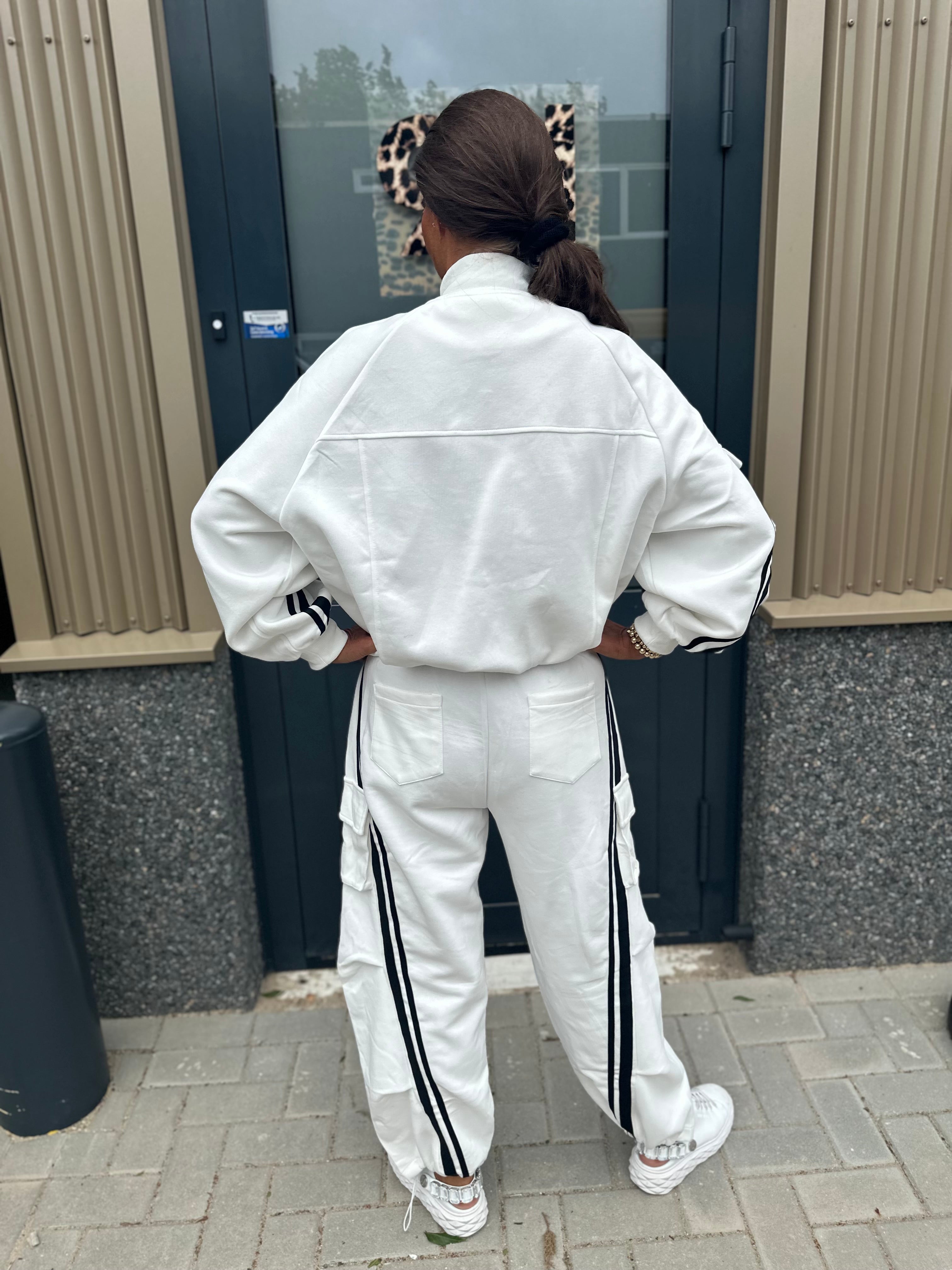 2 delig joggingset Baseball wit