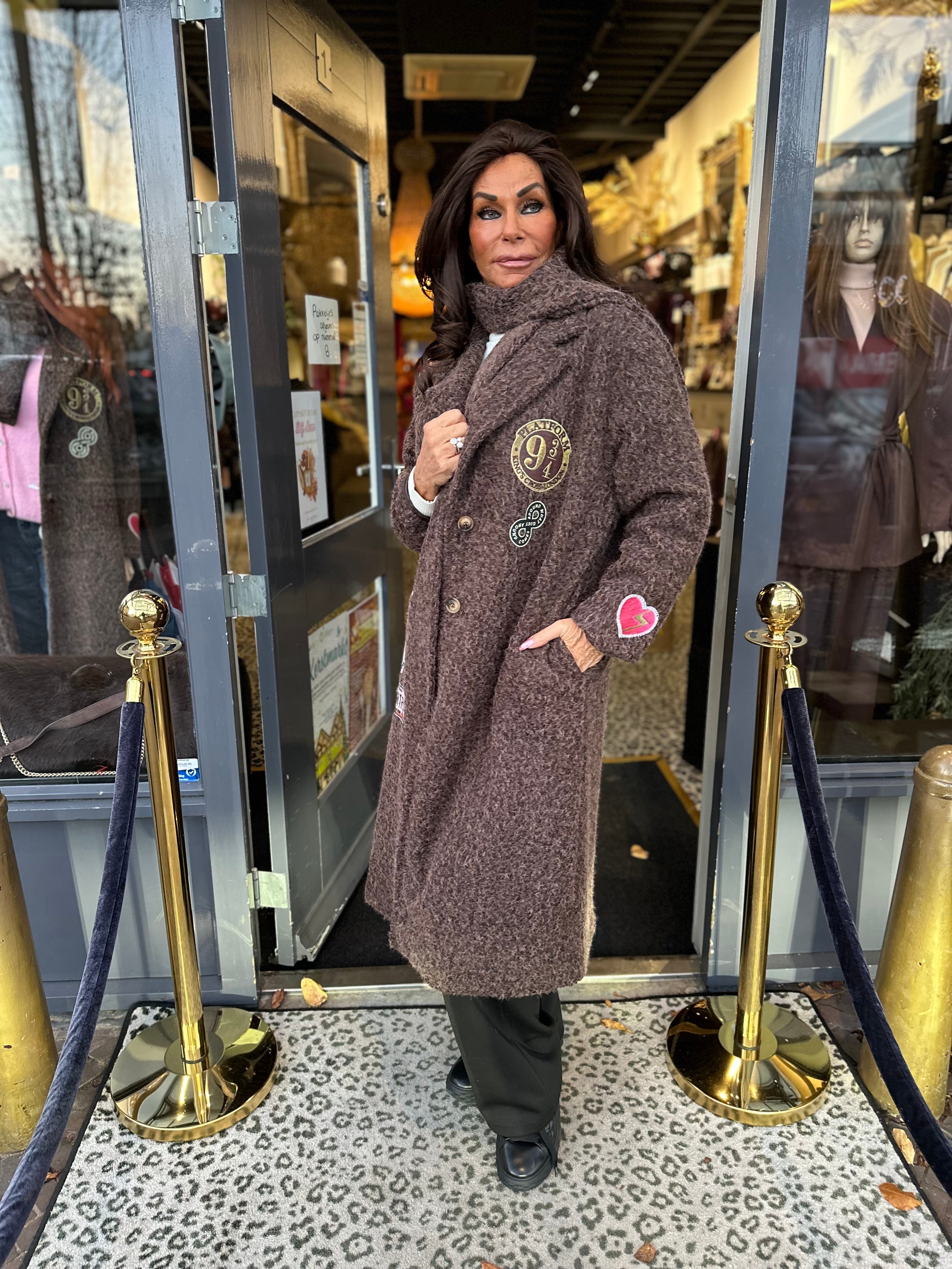 Jas met sjaal “Howdy” bruin