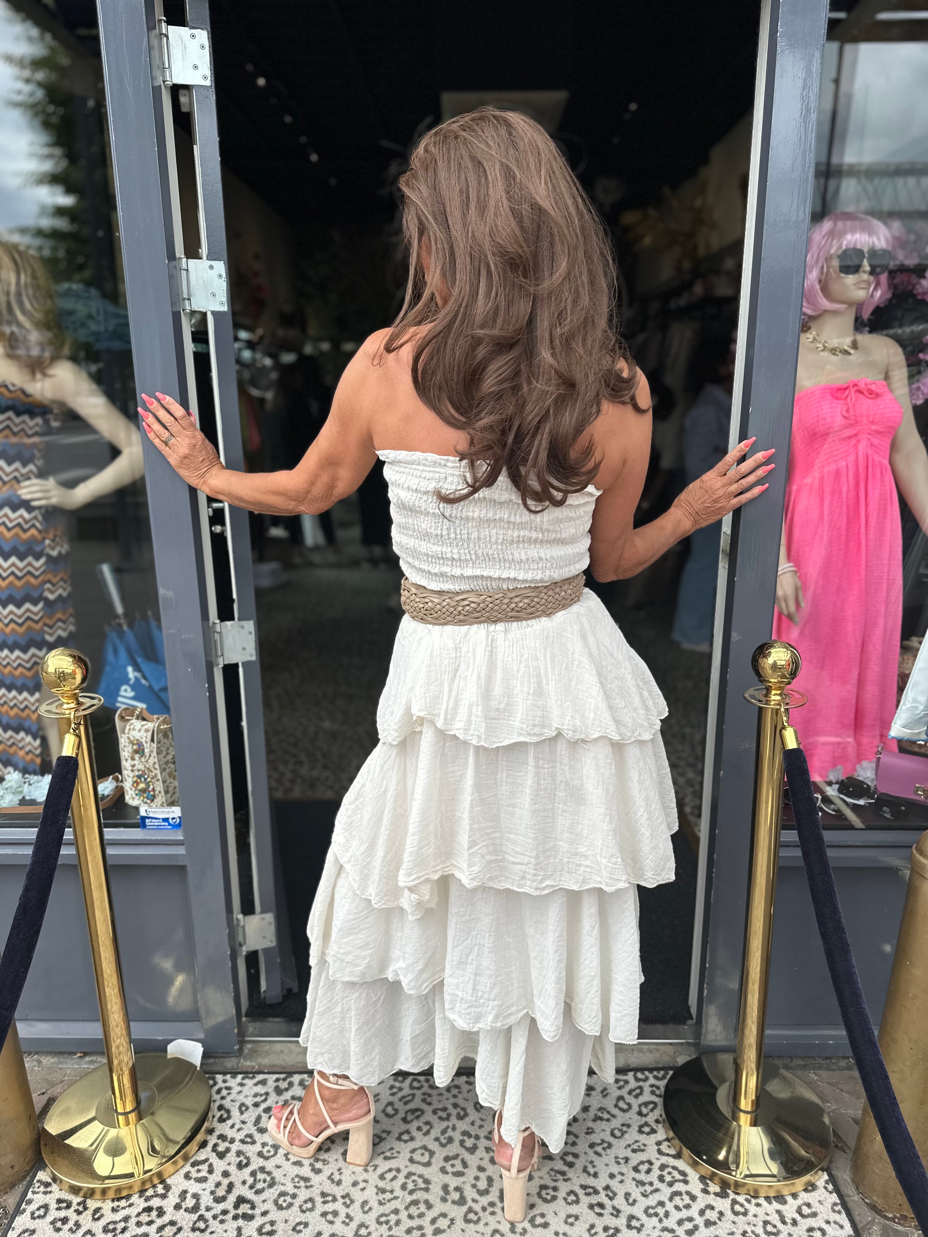Strapless jurk "Ginger" Offwhite