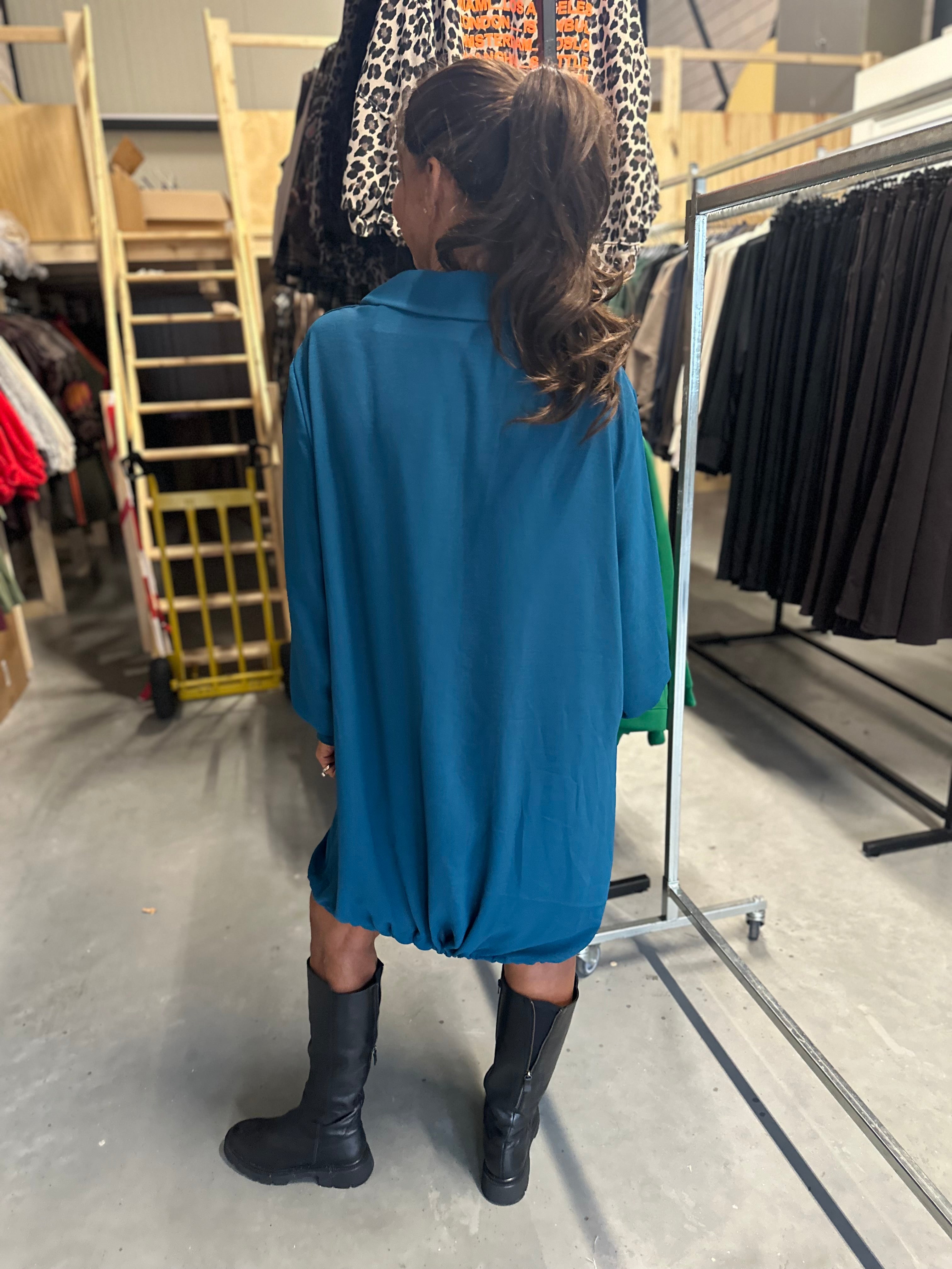 Blouse jurk "Novalee" petrol