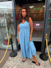 Jurk "A lijn" tencil blue