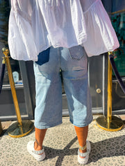 Baggy Bermuda jeansblauw