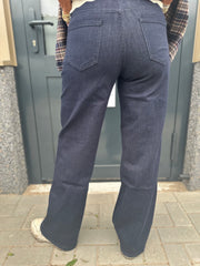 Jeans wide leg donkerblauw