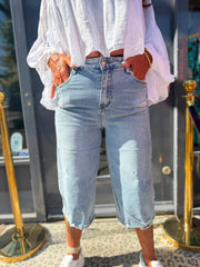 Baggy Bermuda jeansblauw