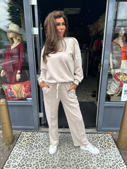 Life isn't perfect set lange mouw "Beige "