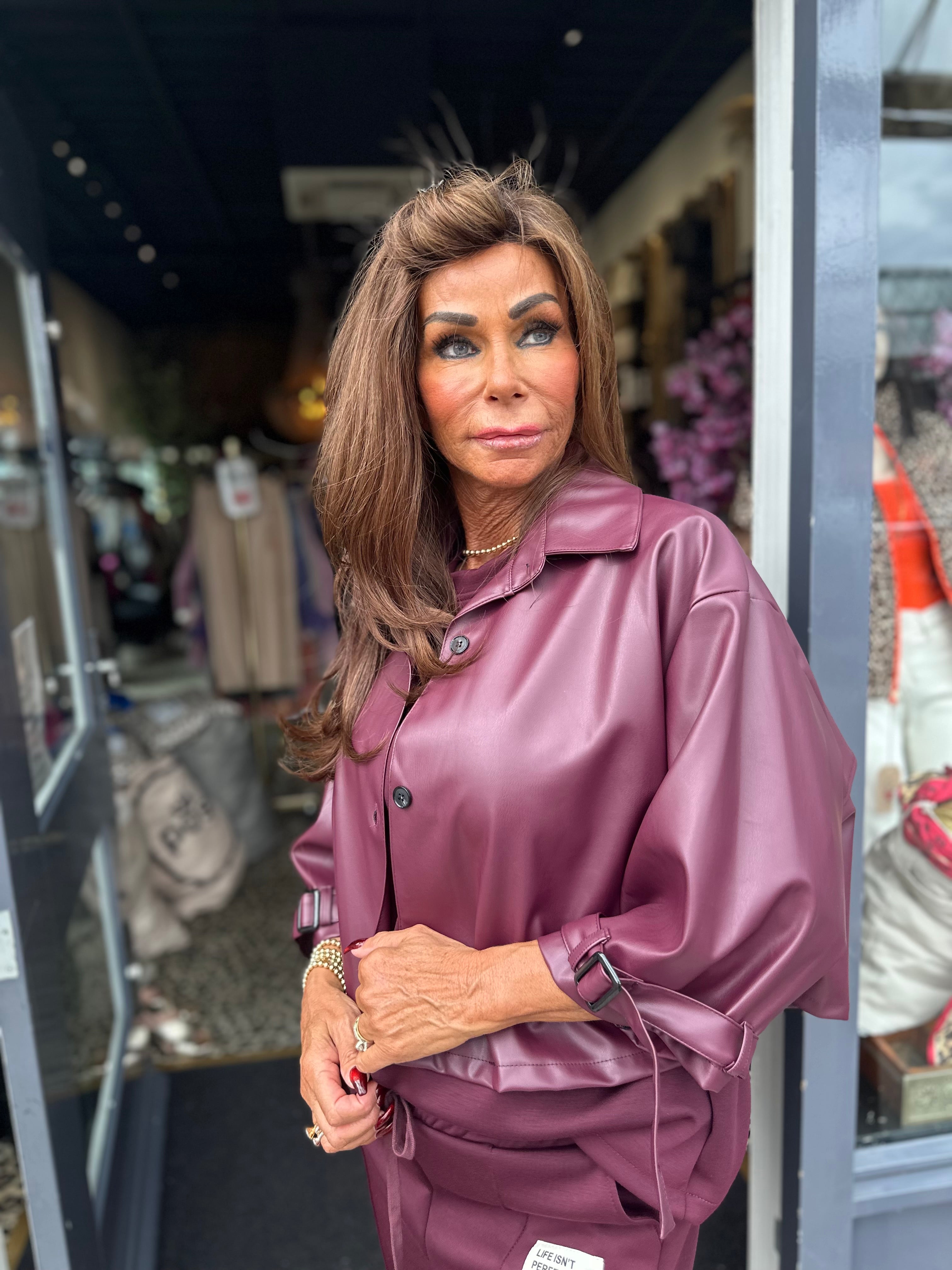 Vegan Leather Jasje "Rizzo" Bordeaux