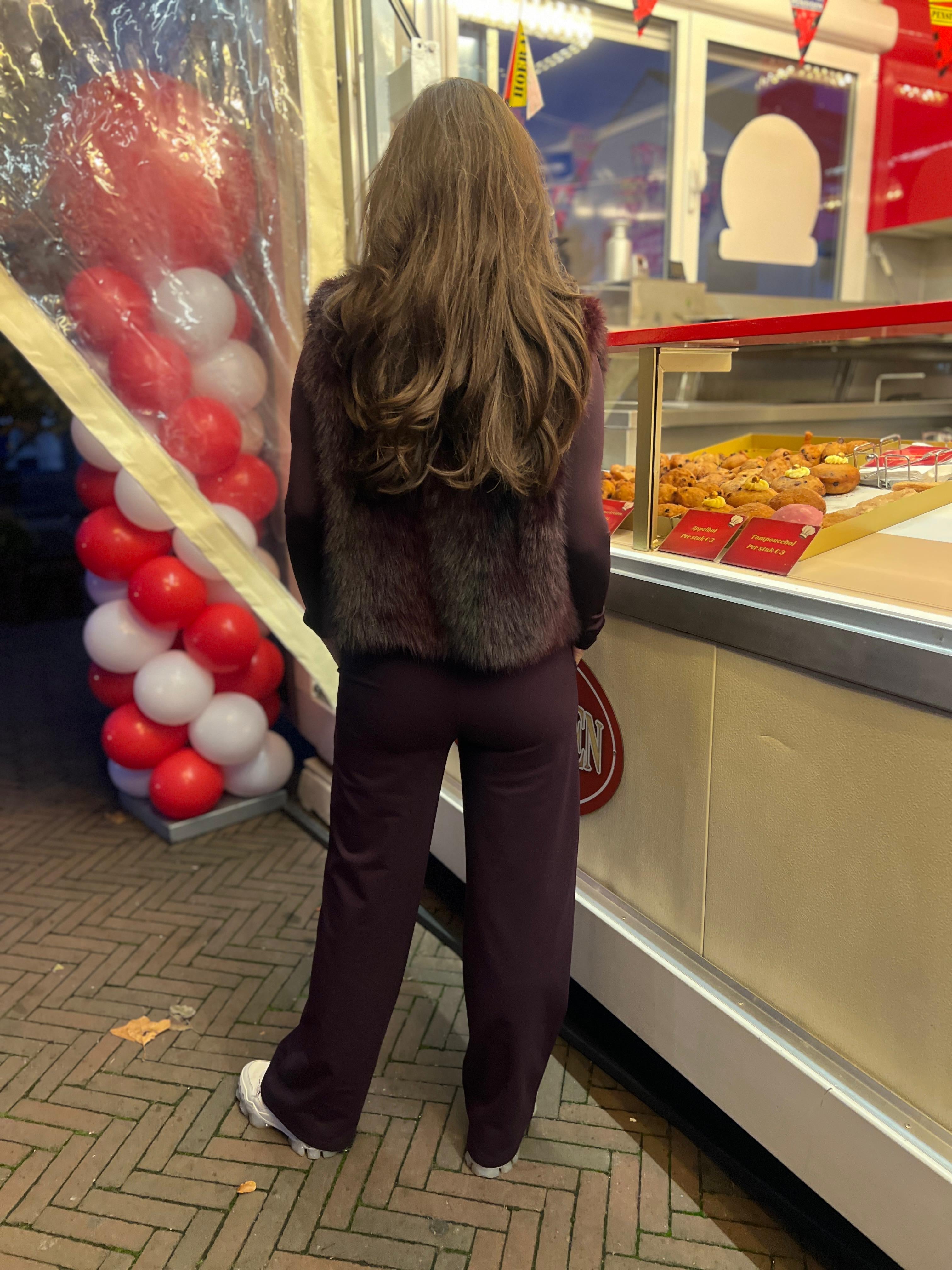 Gilet "Almost winter" donker aubergine