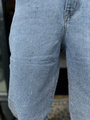 “Ballon" jeans blauw met bling