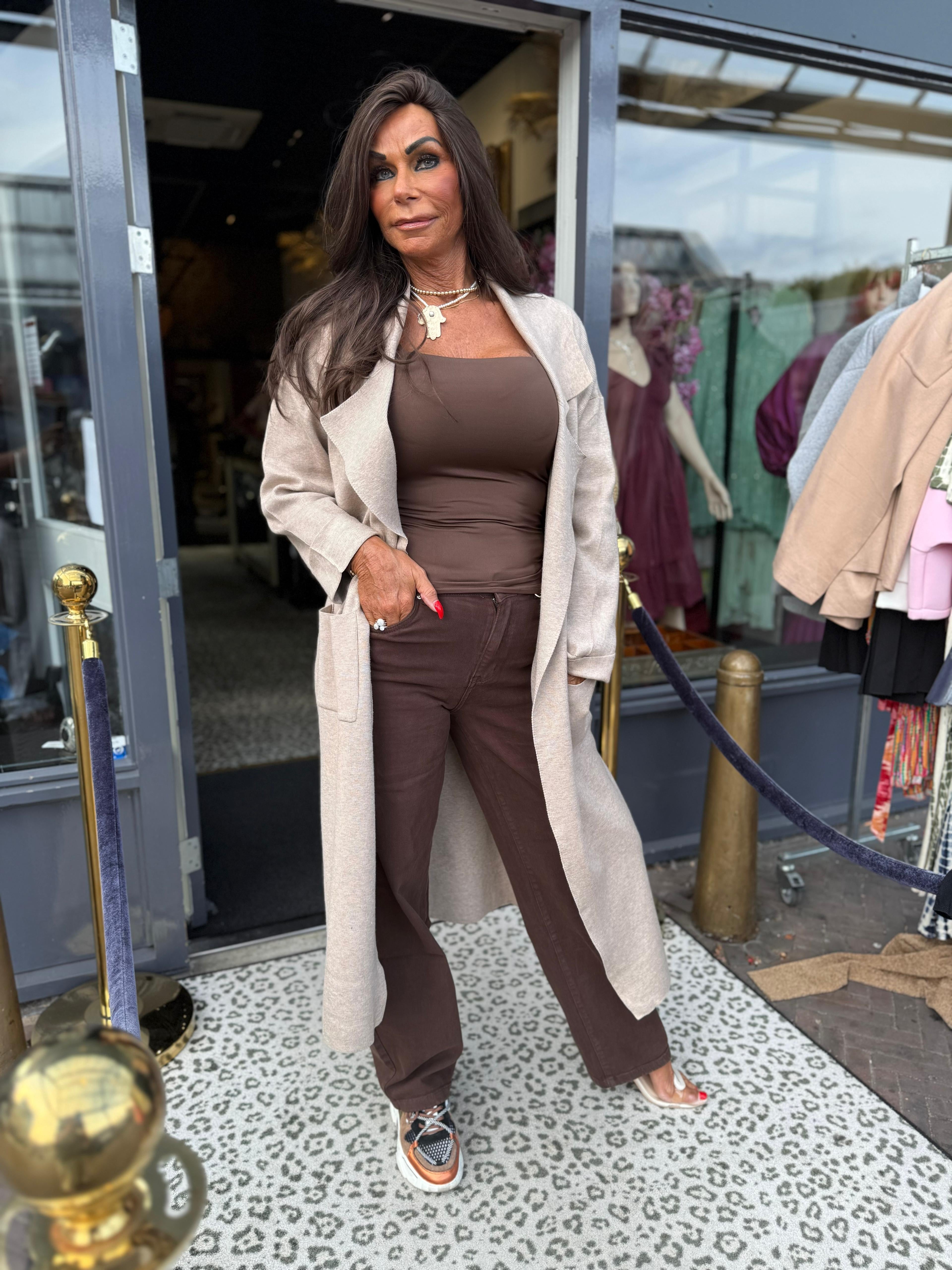 Lang vest “Comfortable” Taupe