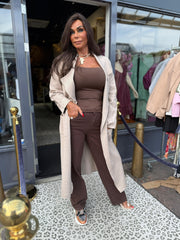 Lang vest “Comfortable” Taupe