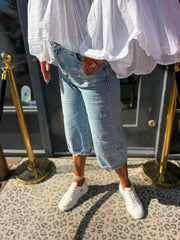 Baggy Bermuda jeansblauw