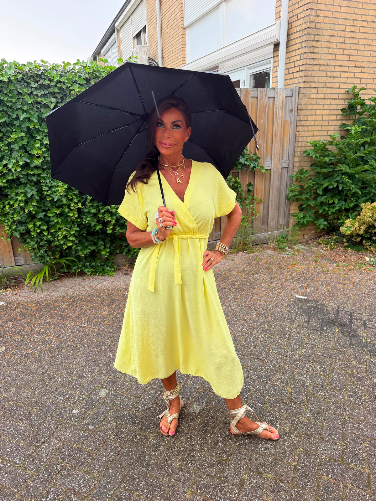 Jurk "Valencia" Geel