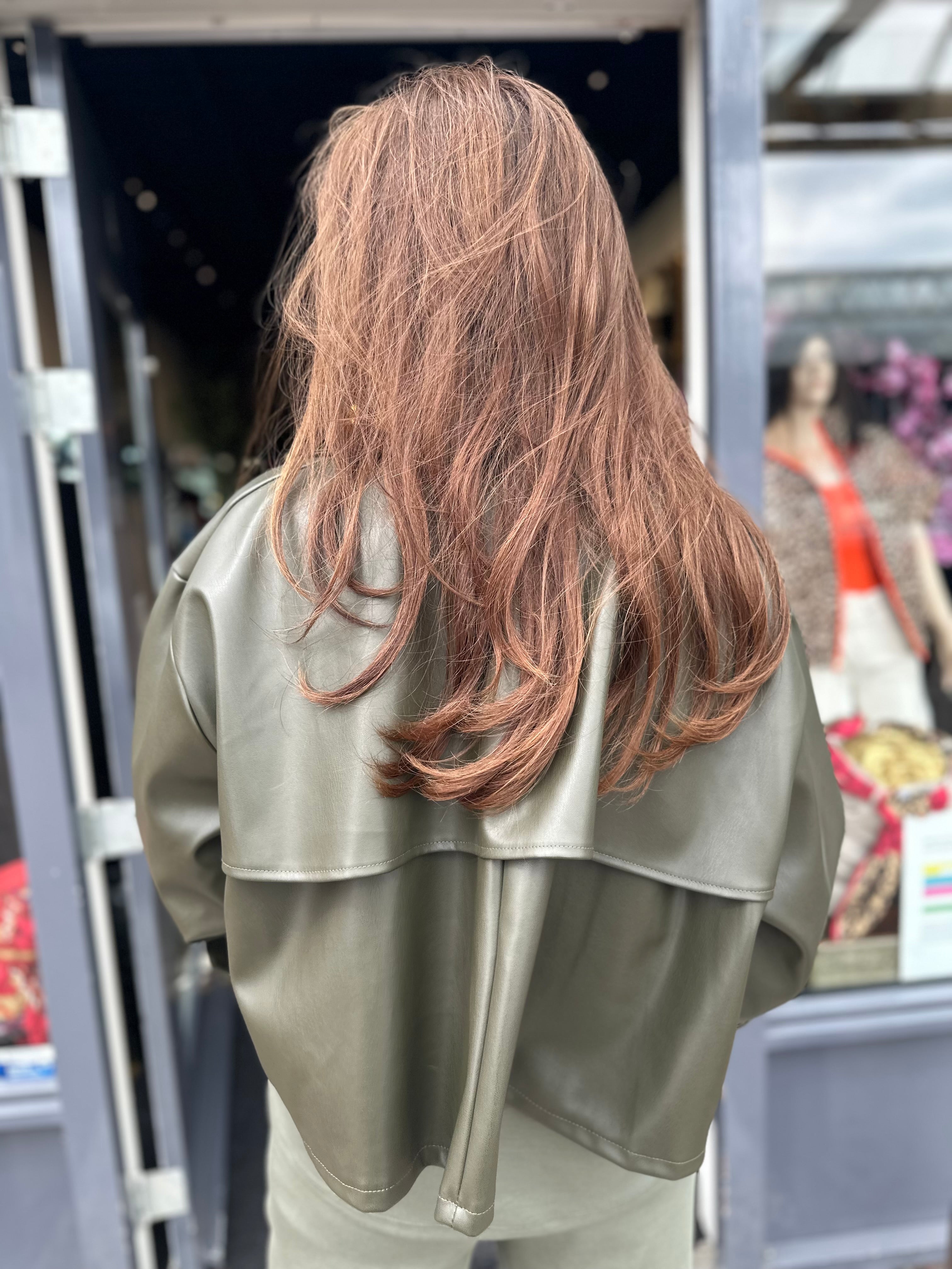 Vegan Leather Jasje "Rizzo" Legergroen