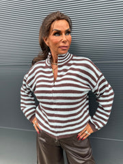 Vest "Stripes" Dubbele rits blauw