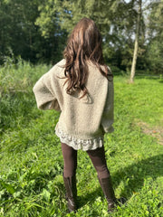 Gebreide trui kant "Knitted" taupe