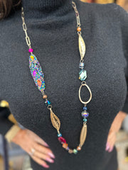 Lange ketting "Gekleurd/Goud"