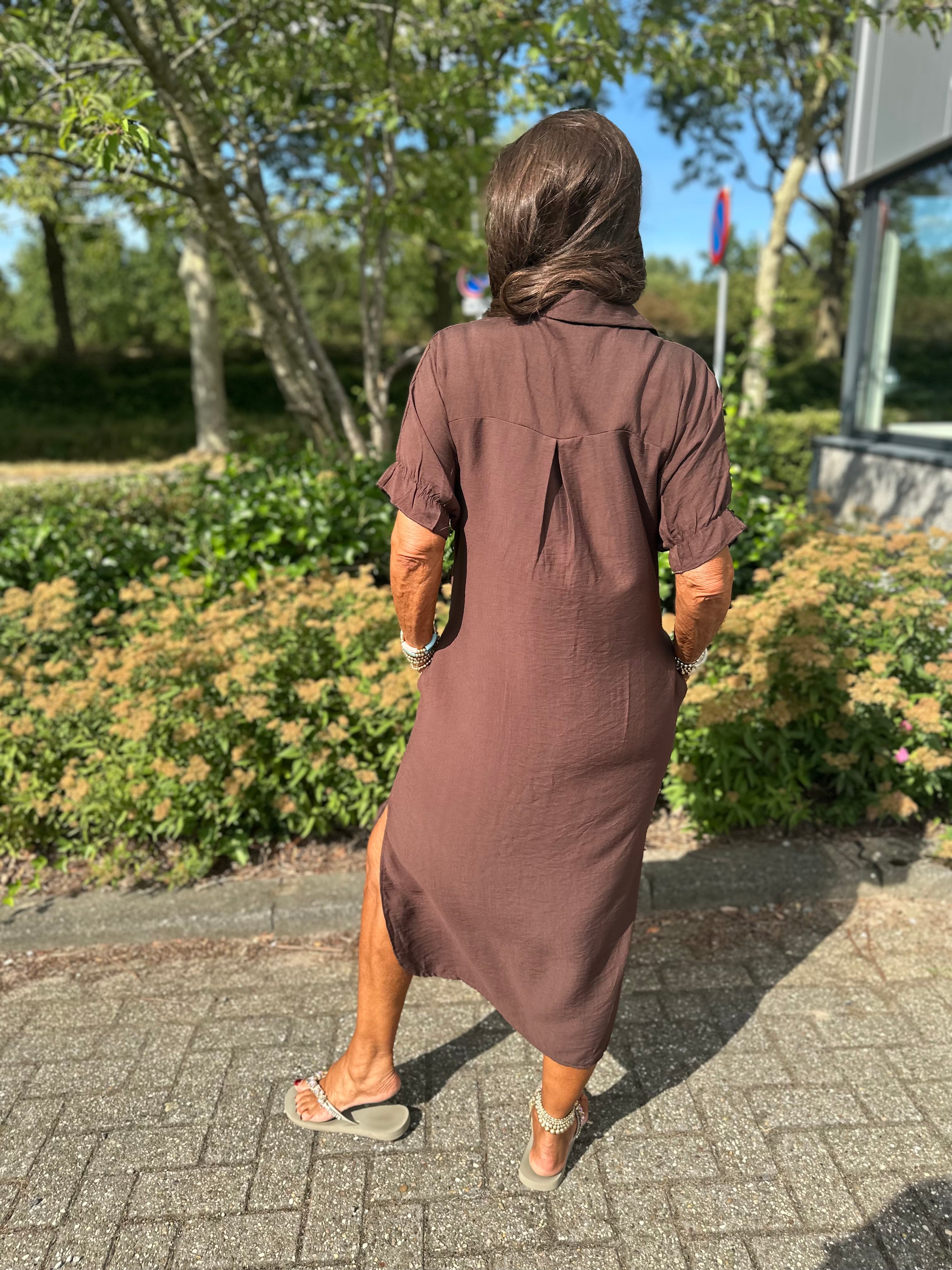 Viscose Jurk "Mila" donkerbruin