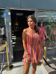 Strapless jumpsuit “Aruba” oranje