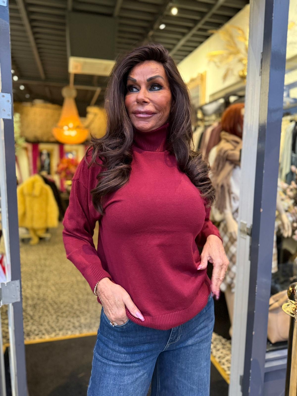 Col top "Joan" Bordeaux