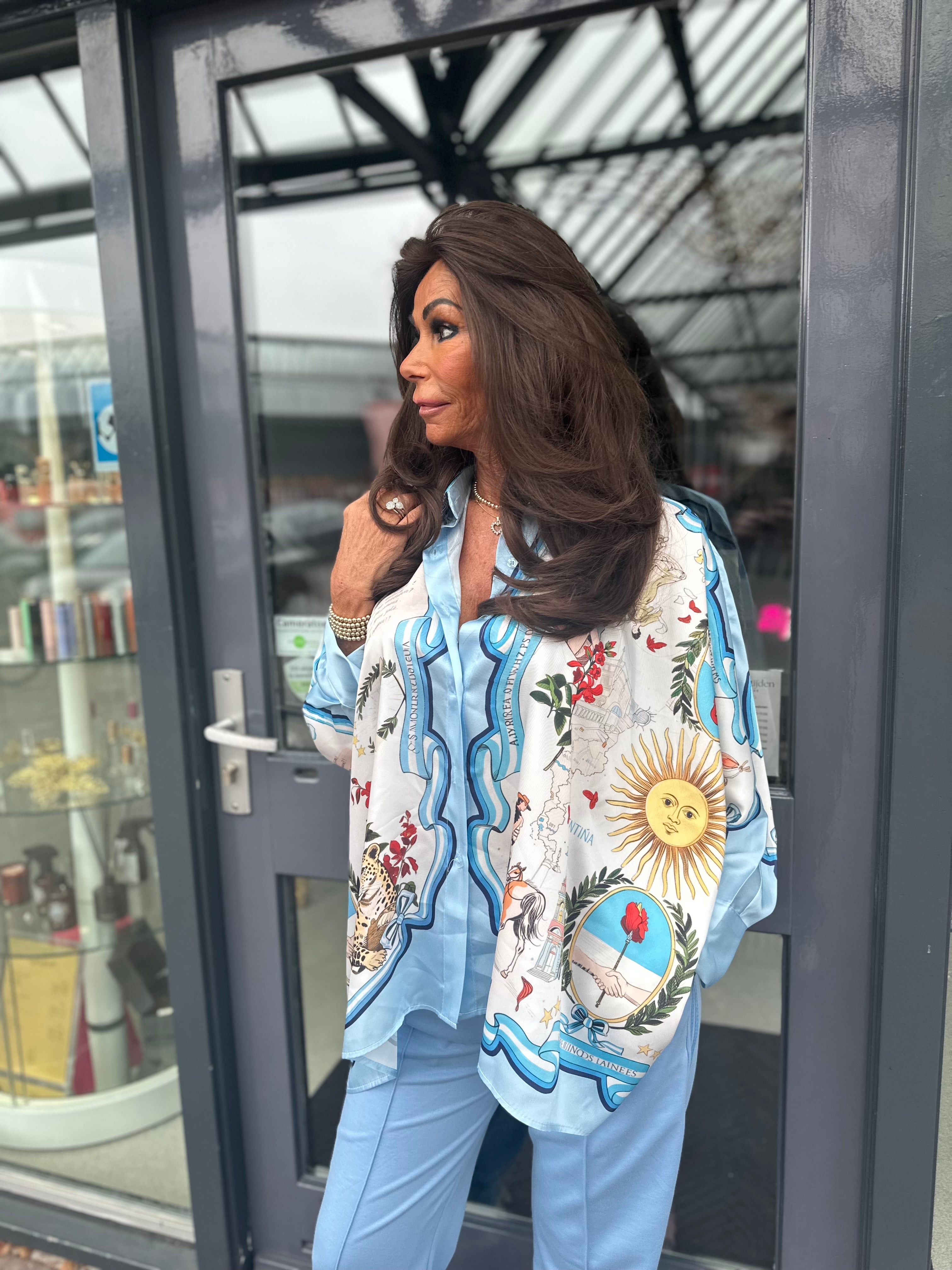 Blouse "sunshine" Blauw