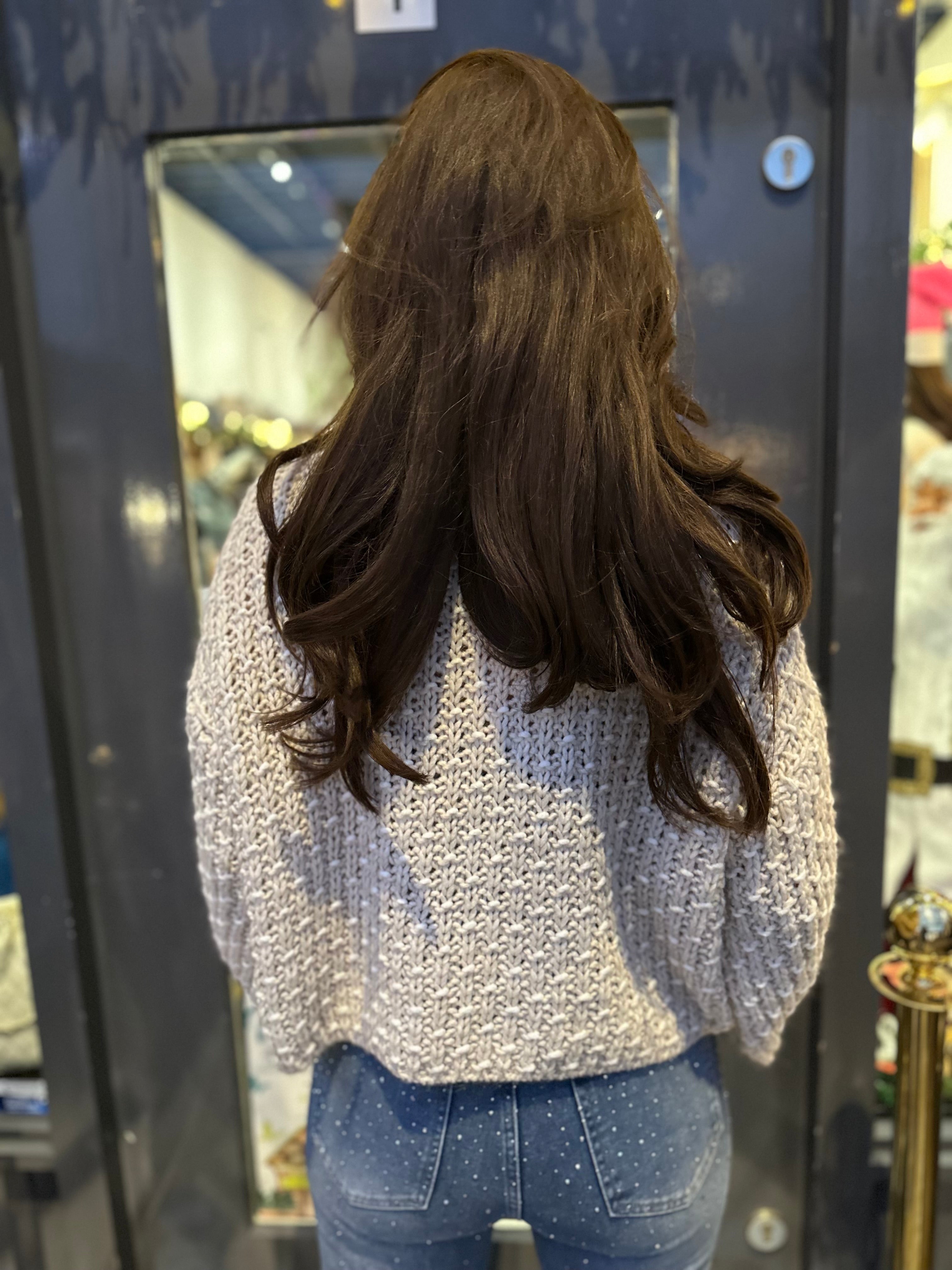 Gebreide trui “Colour” met col beige